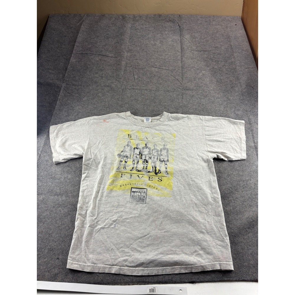 VTG Black Fives Basketball History Graphic T-Shirt Alstyle Gray XL Streetwear